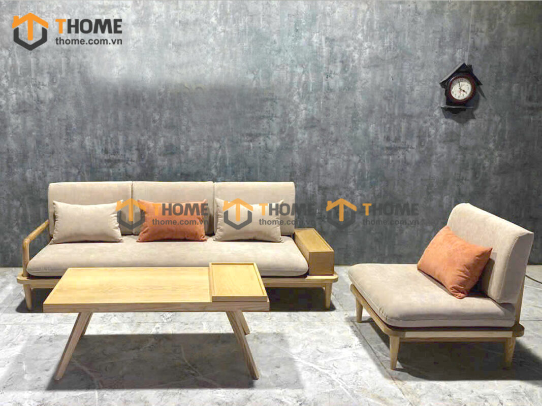 Sofa Sunrise Gỗ Sồi Tự Nhiên Màu Tự Nhiên 2.3m SFT-03SN