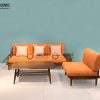 Bộ sofa Sunrise màu óc chó 2.2m SFT-04SN
