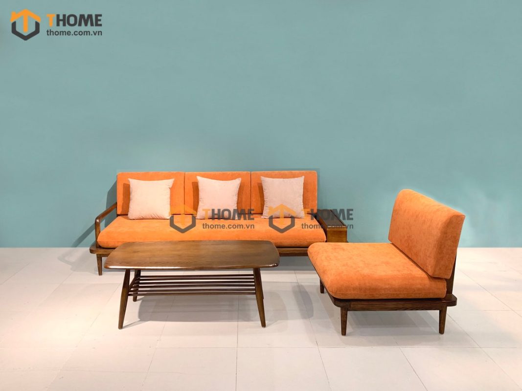 Bộ sofa Sunrise màu óc chó 2.2m SFT-04SN