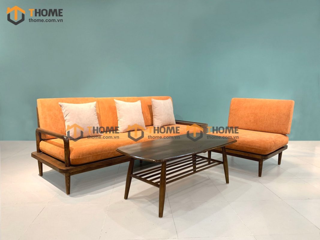 Bộ sofa Sunrise màu óc chó 2.2m SFT-04SN