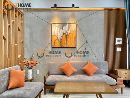 Bộ sofa Sunrise màu óc chó 2.2m SFT-04SN