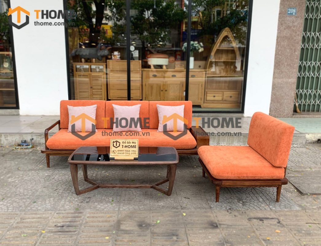 Bộ sofa Sunrise màu óc chó 2.2m SFT-04SN