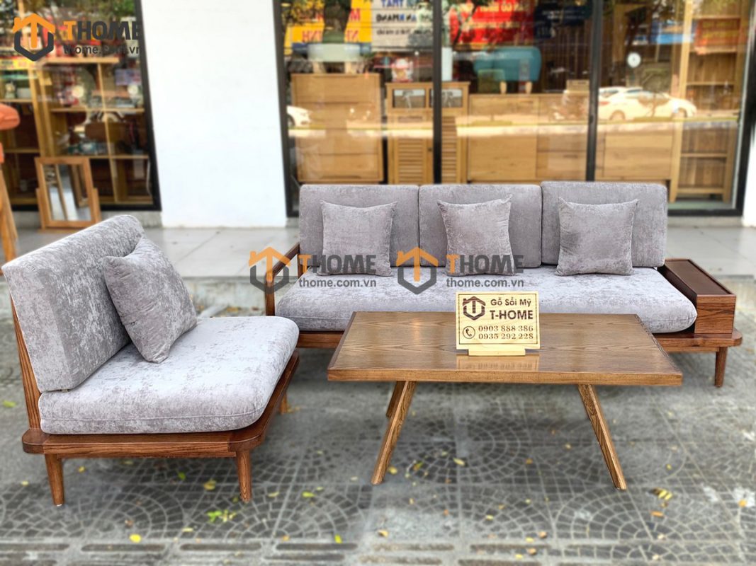 Bộ sofa Sunrise màu óc chó 2.2m SFT-04SN