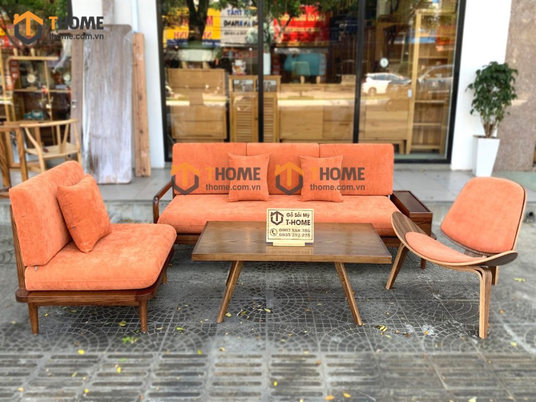 Bộ sofa Sunrise màu óc chó 2.2m SFT-04SN