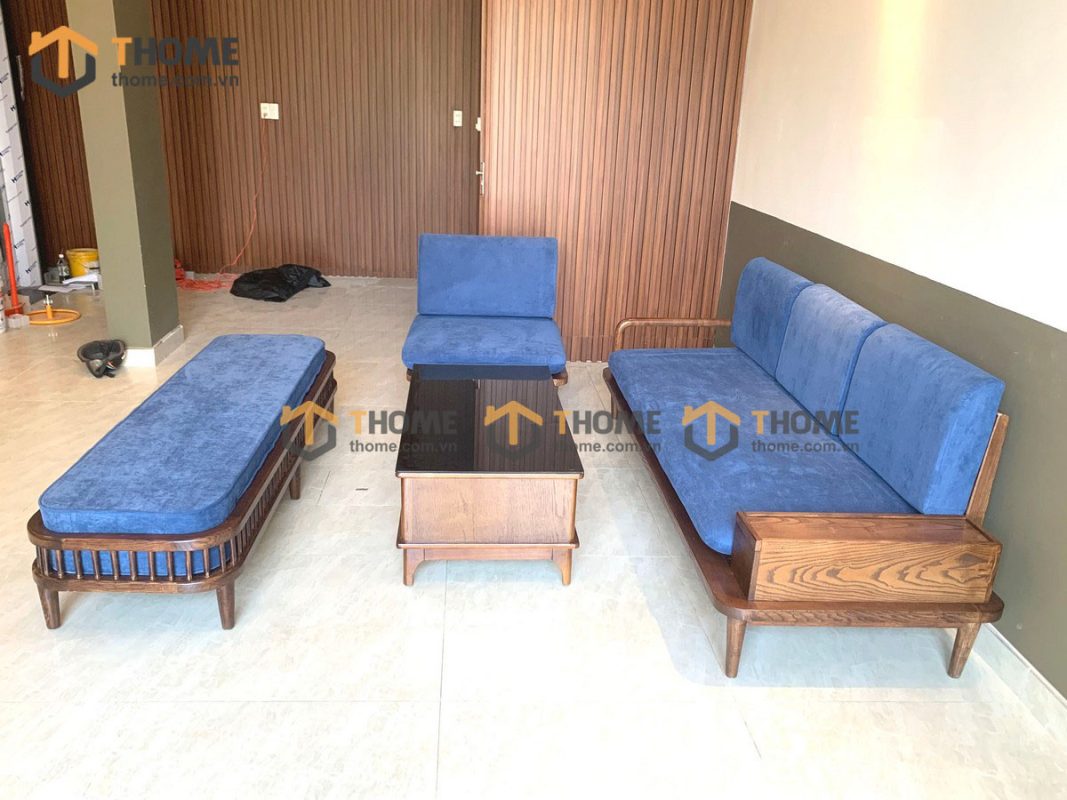 Bộ sofa Sunrise màu óc chó 2.2m SFT-04SN