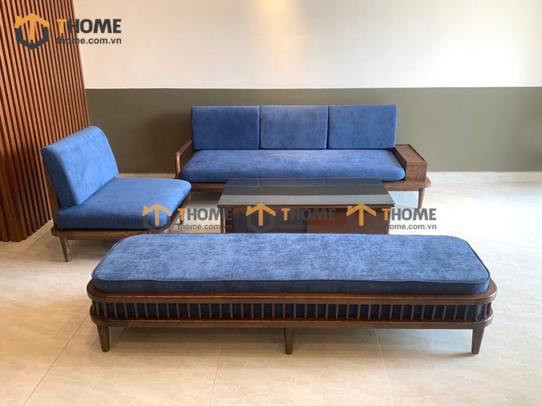 Bộ sofa Sunrise màu óc chó 2.2m SFT-04SN