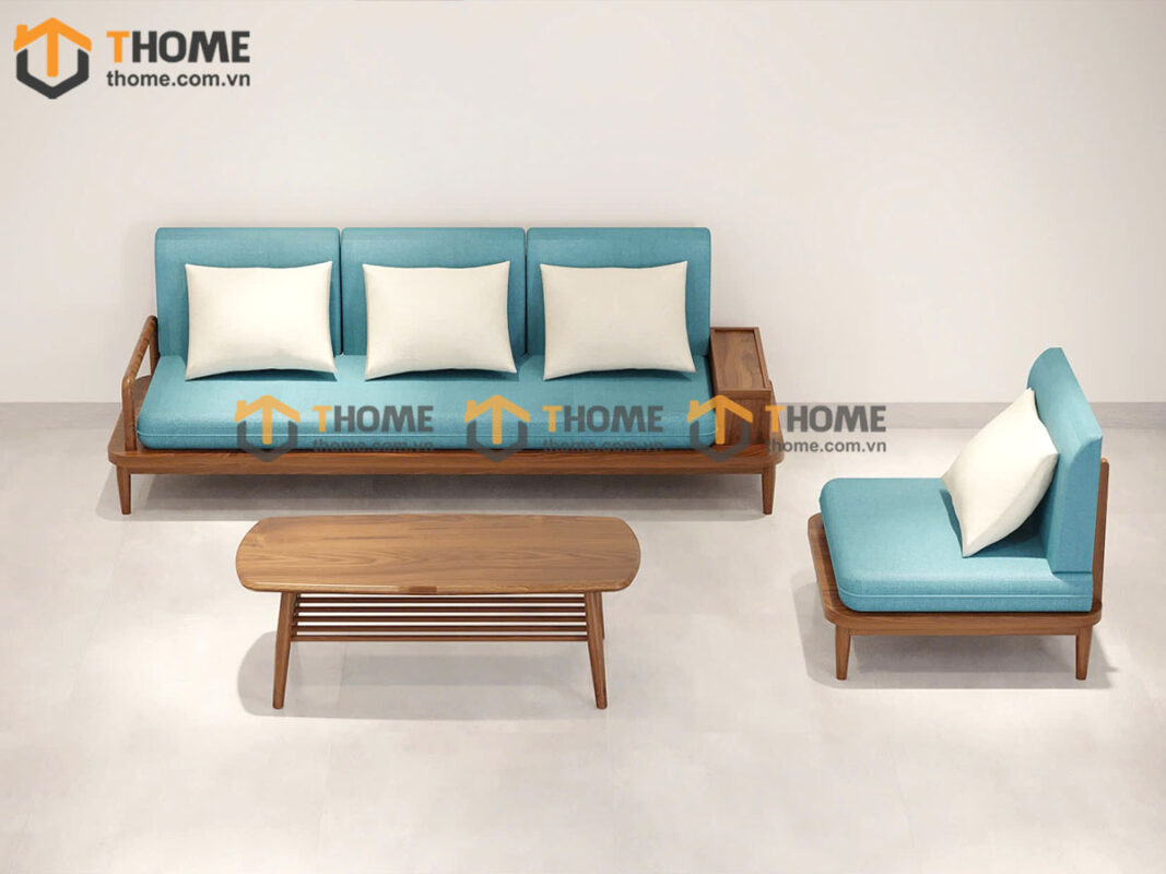 Sofa Sunrise Gỗ Sồi Tự Nhiên Màu Óc Chó 2.3m SFT-04SN