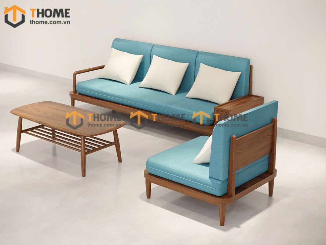 Sofa Sunrise Gỗ Sồi Tự Nhiên Màu Óc Chó 2.3m SFT-04SN