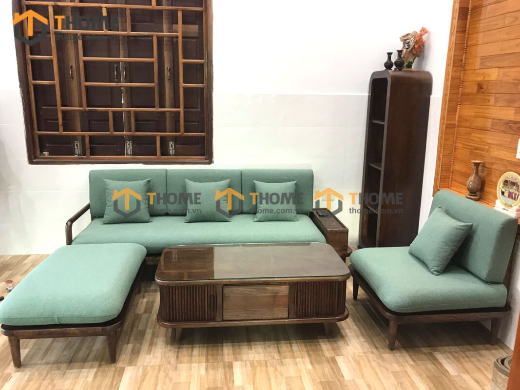 Bộ sofa Sunrise màu óc chó 2.2m SFT-04SN