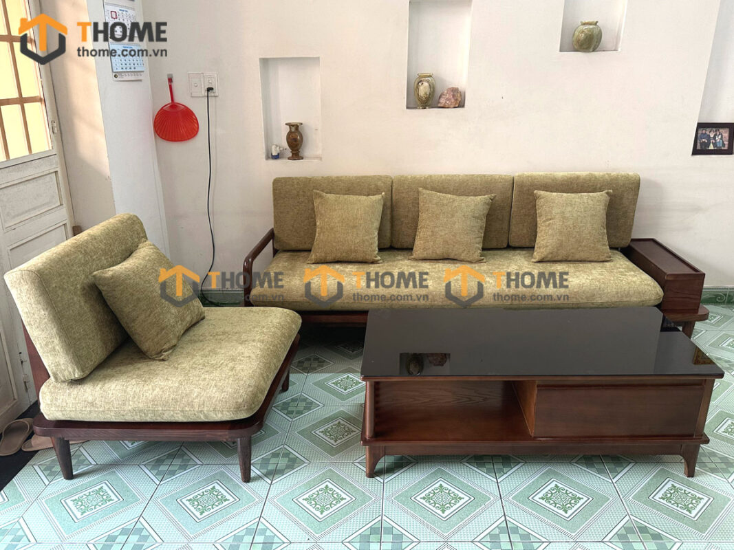 Bộ sofa Sunrise màu óc chó 2.2m SFT-04SN