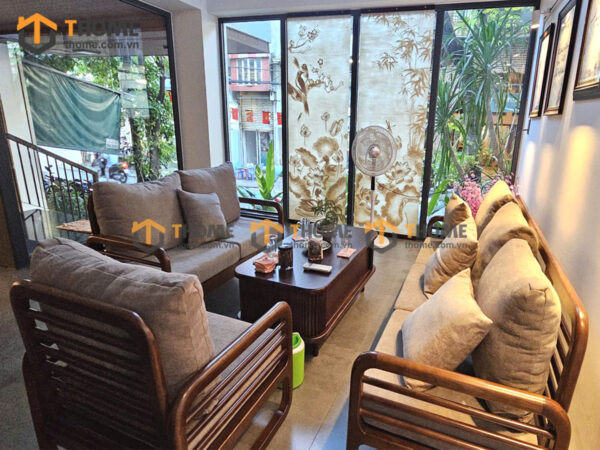 Sofa Titan Gỗ Sồi Tự Nhiên Màu Óc Chó 2.1m SFT-25SN