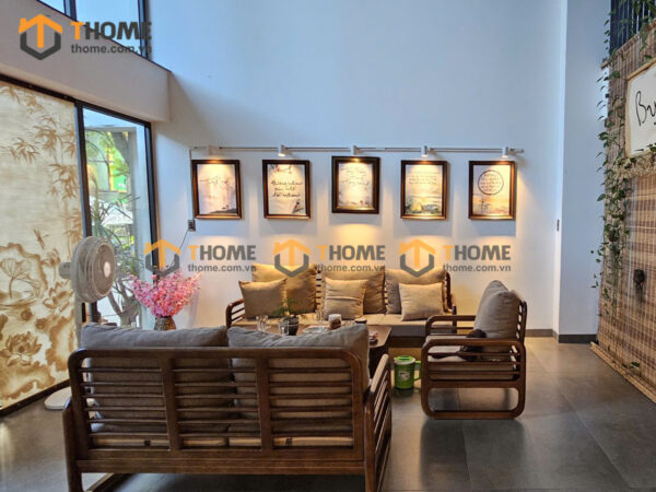 Sofa Titan Gỗ Sồi Tự Nhiên Màu Óc Chó 2.1m SFT-25SN