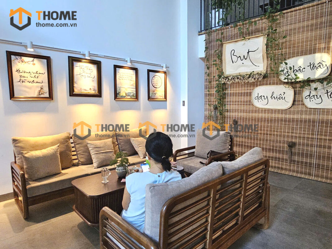 Sofa Titan Gỗ Sồi Tự Nhiên Màu Óc Chó 2.1m SFT-25SN