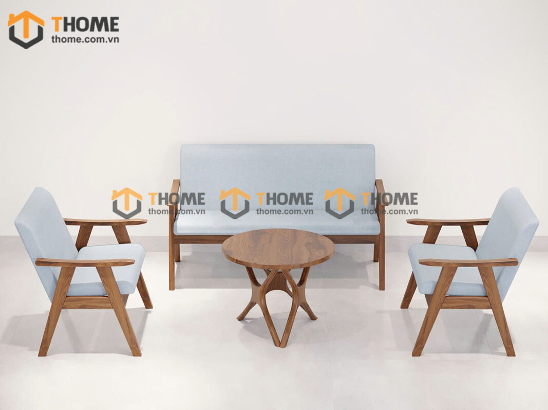 Sofa Truyền Thống Gỗ Sồi Tự Nhiên Màu Óc Chó 1.6m SFN-12SN