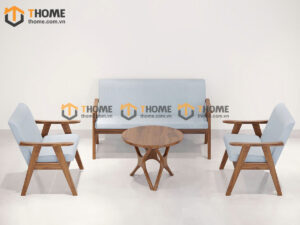 Sofa Truyền Thống Gỗ Sồi Tự Nhiên Màu Óc Chó 1.6m SFN-12SN