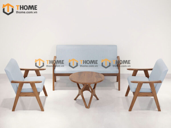 Sofa Truyền Thống Gỗ Sồi Tự Nhiên Màu Óc Chó 1.6m SFN-12SN