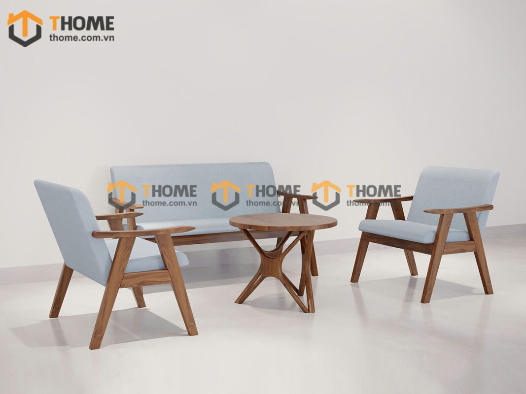Sofa Truyền Thống Gỗ Sồi Tự Nhiên Màu Óc Chó 1.6m SFN-12SN