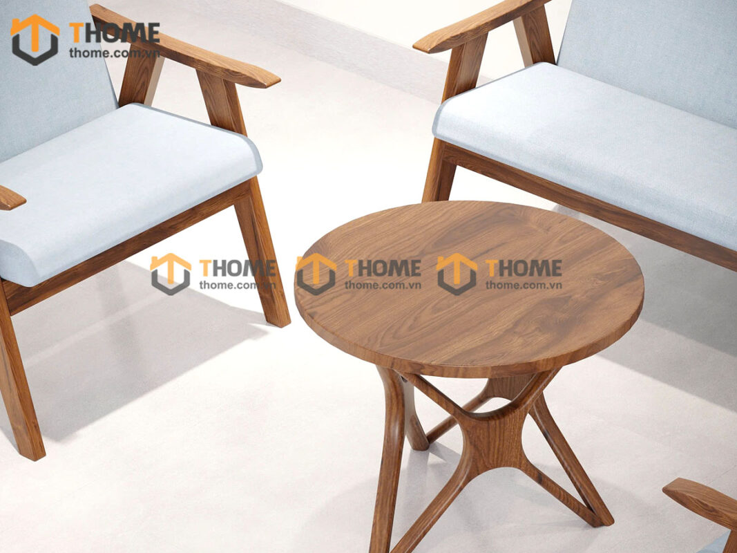 Sofa Truyền Thống Gỗ Sồi Tự Nhiên Màu Óc Chó 1.6m SFN-12SN