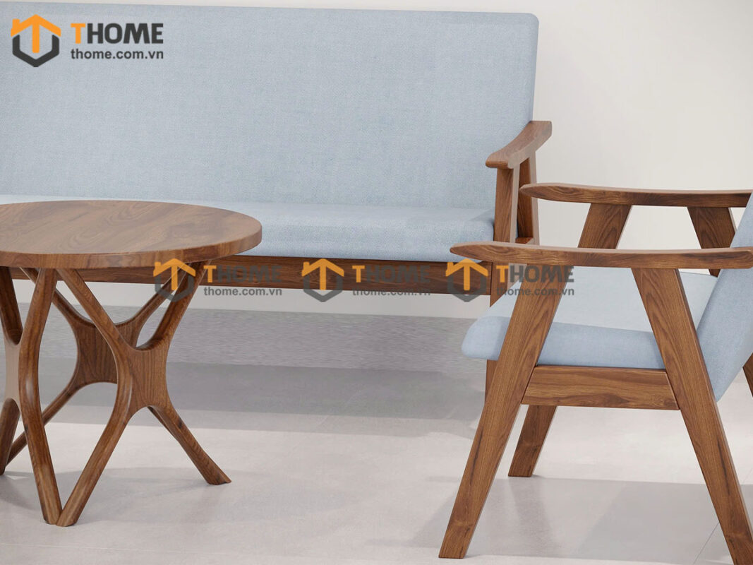 Sofa Truyền Thống Gỗ Sồi Tự Nhiên Màu Óc Chó 1.6m SFN-12SN