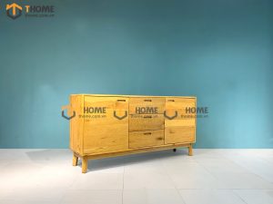 Tủ chén gỗ sồi tự nhiên 2 cánh 3 hộc kéo Harris TC1T-01SM