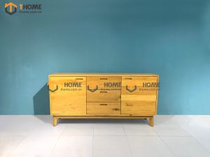 Tủ chén gỗ sồi tự nhiên 2 cánh 3 hộc kéo Harris TC1T-01SM