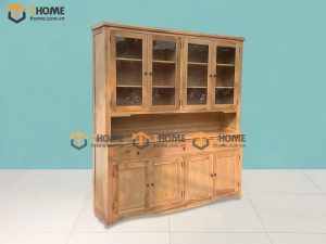 Tủ chén gỗ sồi tự nhiên 2 tầng 2 cánh 8 cánh 3 hộc kéo Tuscany TC2T-02SM