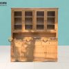 Tủ chén gỗ sồi tự nhiên 2 tầng 2 cánh 8 cánh 3 hộc kéo Tuscany TC2T-02SM