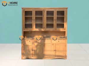 Tủ chén gỗ sồi tự nhiên 2 tầng 2 cánh 8 cánh 3 hộc kéo Tuscany TC2T-02SM