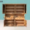 Tủ chén gỗ sồi tự nhiên 2 tầng 2 cánh 8 cánh 3 hộc kéo Tuscany TC2T-02SM