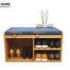 Tủ giày gỗ sồi tự nhiên kết ngồi ghế ngồi nệm TG-22SM