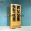 Tủ kính gỗ sồi tự nhiên 2 hộc kéo Cuba TK-10SM
