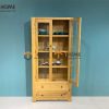 Tủ kính gỗ sồi tự nhiên 2 hộc kéo Cuba TK-10SM