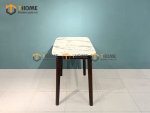 Bàn ăn gỗ cao su tự nhiên Mango mặt giả đá BA-04CS