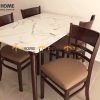Bàn ăn gỗ cao su tự nhiên Mango mặt giả đá BA-04CS