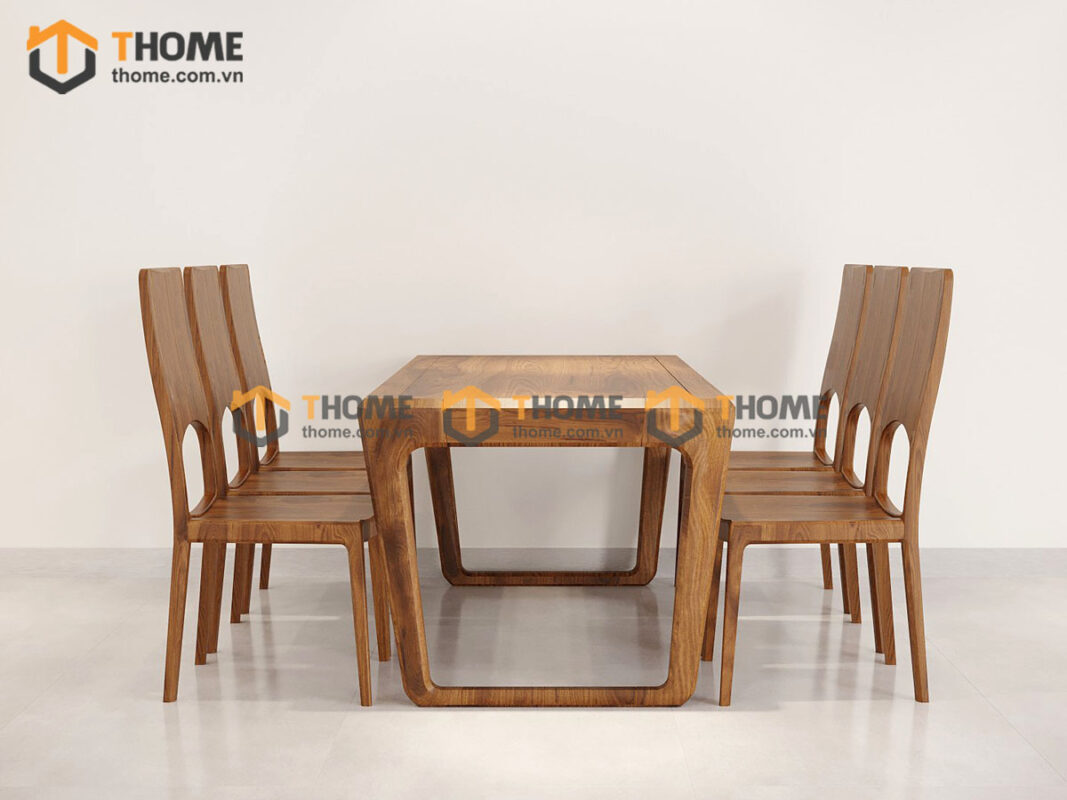 Bàn ăn gỗ sồi tự nhiên Armani màu óc chó BAMG-12SN