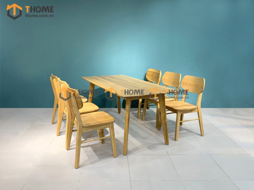 Bàn ăn gỗ sồi tự nhiên Capri màu tự nhiên BAMG-01SN