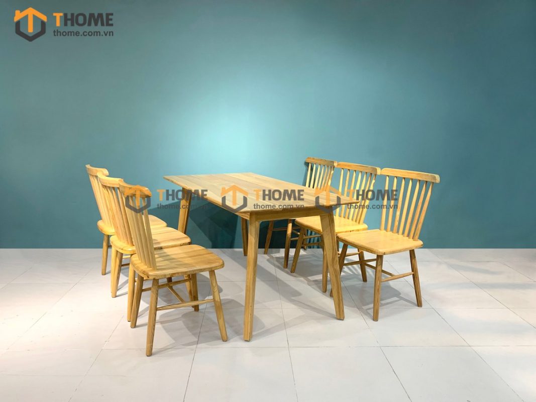 Bàn ăn gỗ sồi tự nhiên Capri màu tự nhiên BAMG-01SN