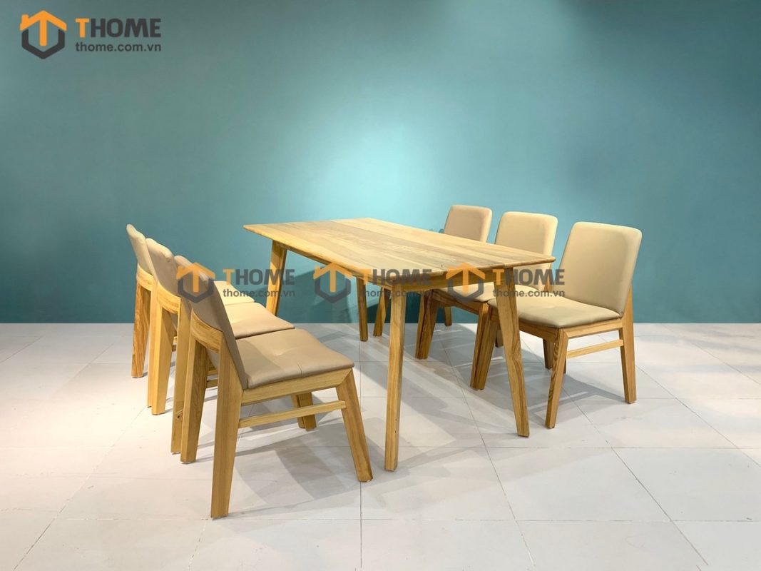 Bàn ăn gỗ sồi tự nhiên Capri màu tự nhiên BAMG-01SN