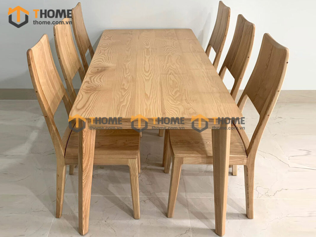 Bàn ăn gỗ sồi tự nhiên Capri màu tự nhiên BAMG-01SN