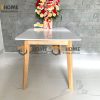 Bàn ăn gỗ sồi tự nhiên Capri mặt đá màu tự nhiên BAMĐ-01SN