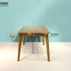Bàn ăn gỗ sồi tự nhiên Capri màu óc chó BAMG-02SN