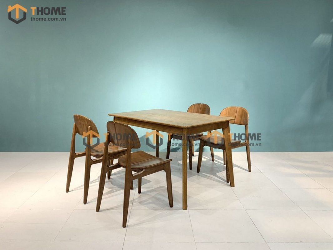 Bàn ăn gỗ sồi tự nhiên Capri màu óc chó BAMG-02SN