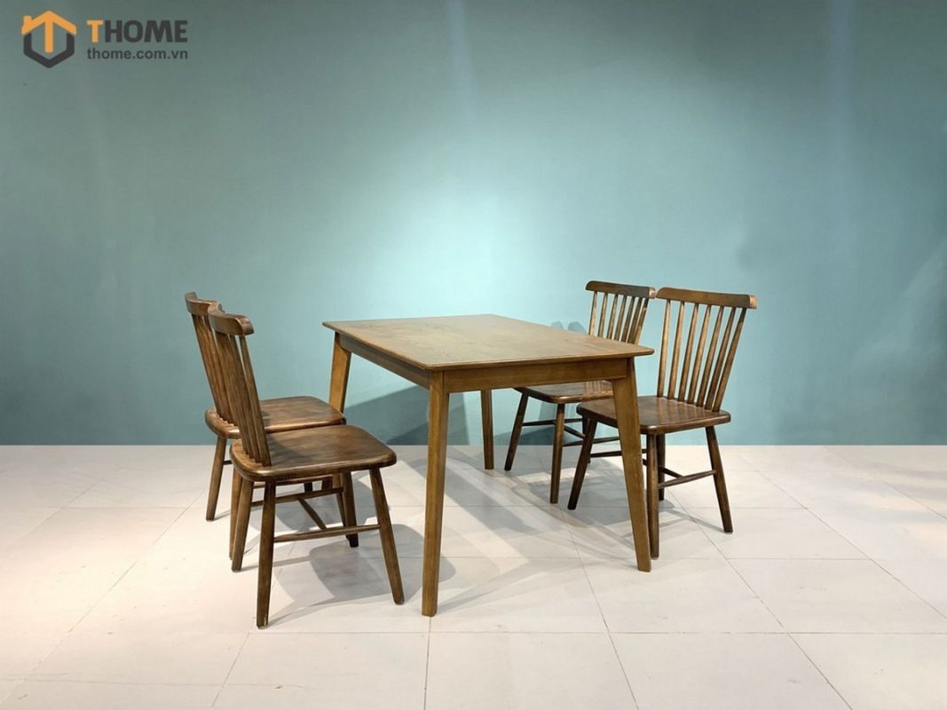 Bàn ăn gỗ sồi tự nhiên Capri màu óc chó BAMG-02SN