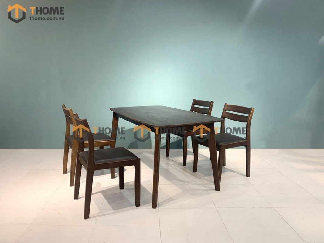 Bàn ăn gỗ sồi tự nhiên Capri màu óc chó BAMG-02SN