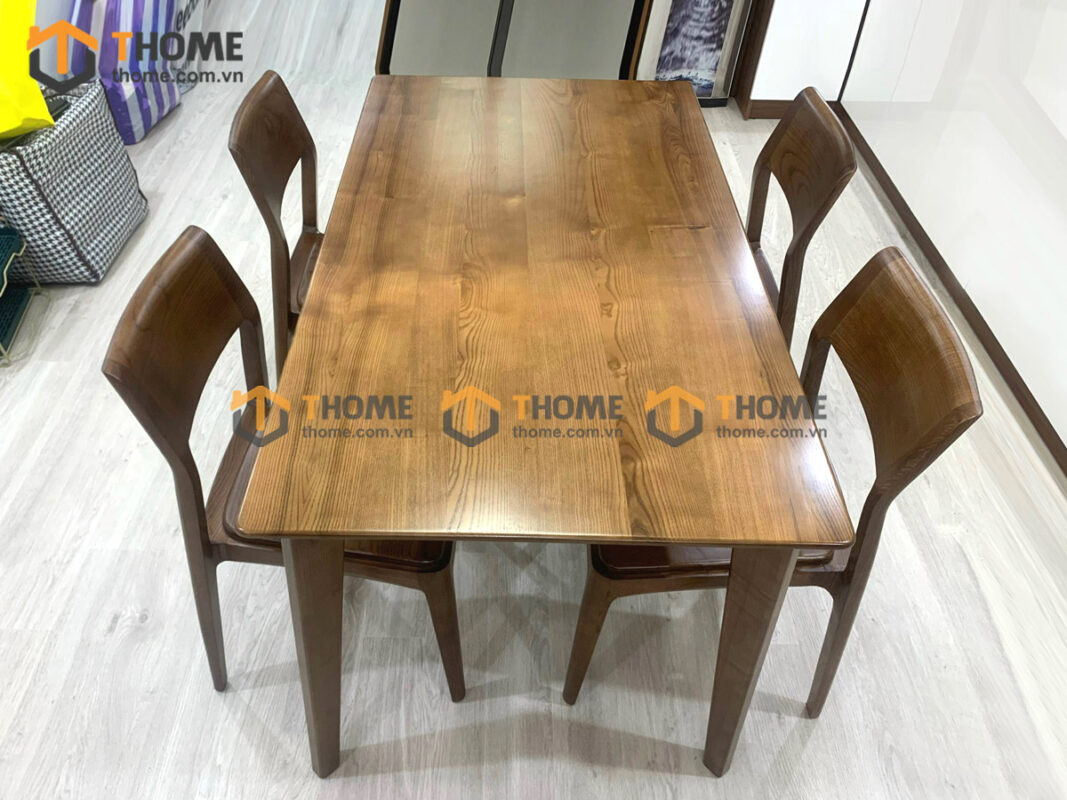 Bàn ăn gỗ sồi tự nhiên Capri màu óc chó BAMG-02SN