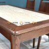 Bàn ăn gỗ sồi tự nhiên Lux lọt đá màu óc chó BAMĐ-07SN