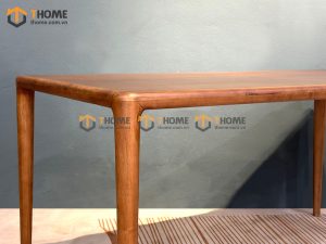 Bàn ăn gỗ sồi tự nhiên chân thẳng Neva màu óc chó BAMG-18SN