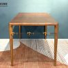 Bàn ăn gỗ sồi tự nhiên chân thẳng Neva màu óc chó BAMG-18SN