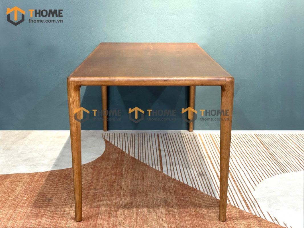 Bàn ăn gỗ sồi tự nhiên chân thẳng Neva màu óc chó BAMG-18SN