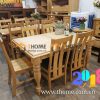 Bàn ăn gỗ sồi tự nhiên chân tiện kéo giãn BA-07SM